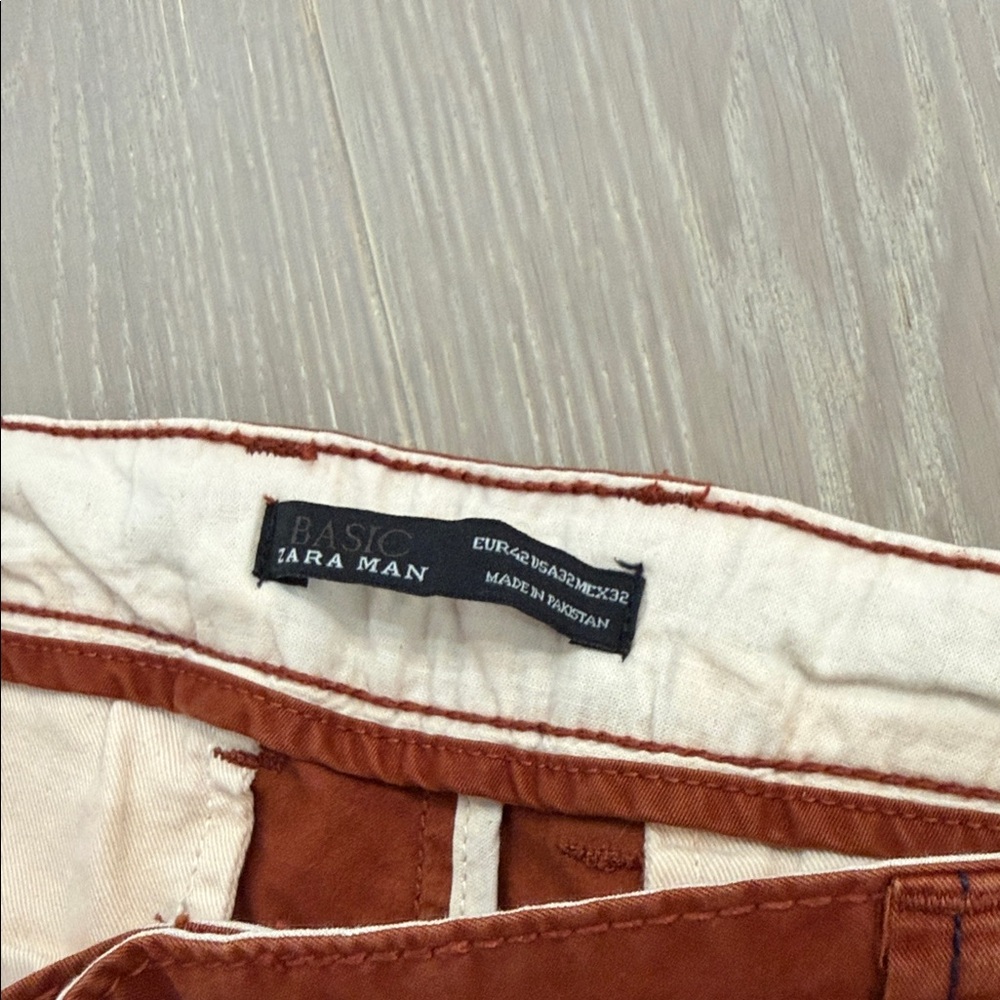 Men's Zara Rust Pants USA 32 size only worn once - Picture 5 of 5